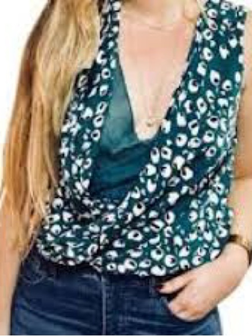 Diane Von Furstenberg New Issie Two Printed Sleeveless Blouse Size 6